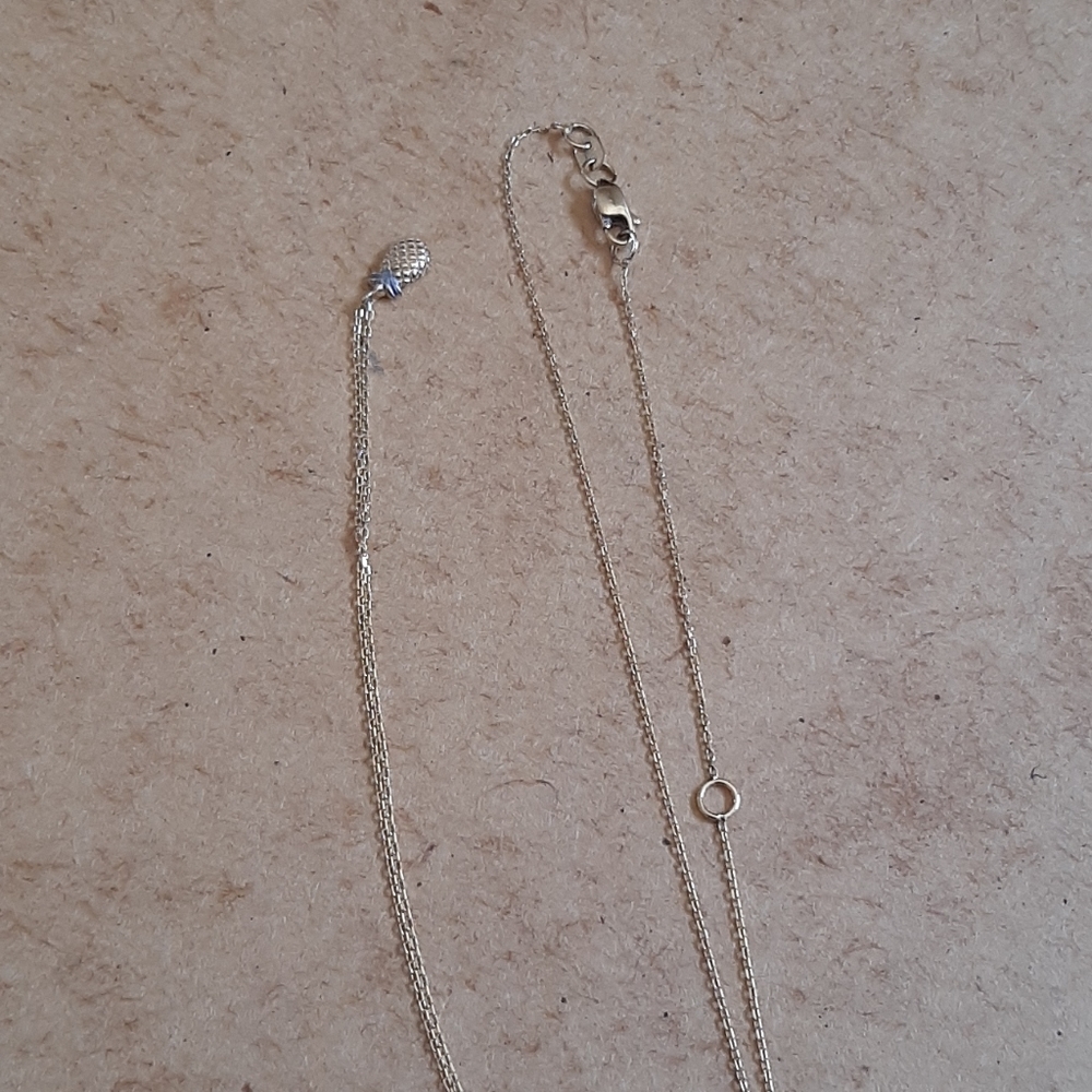 14k Solid Gold Chain And Tiny Pineapple Pendant. - image 5